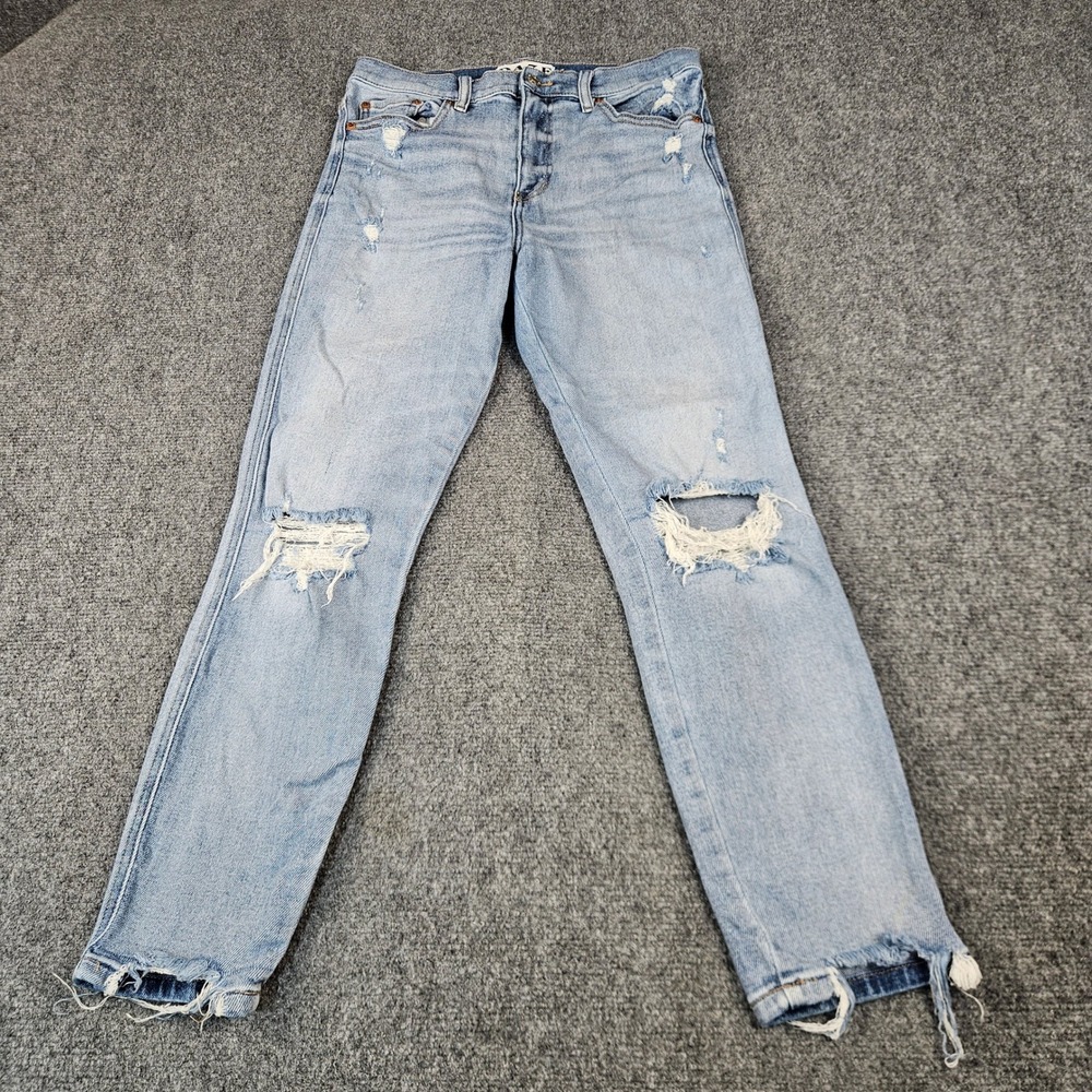 DAZE Denim Womens Distressed Straight Leg Jeans Light Wash Size 30 D6003WSS-BEZ